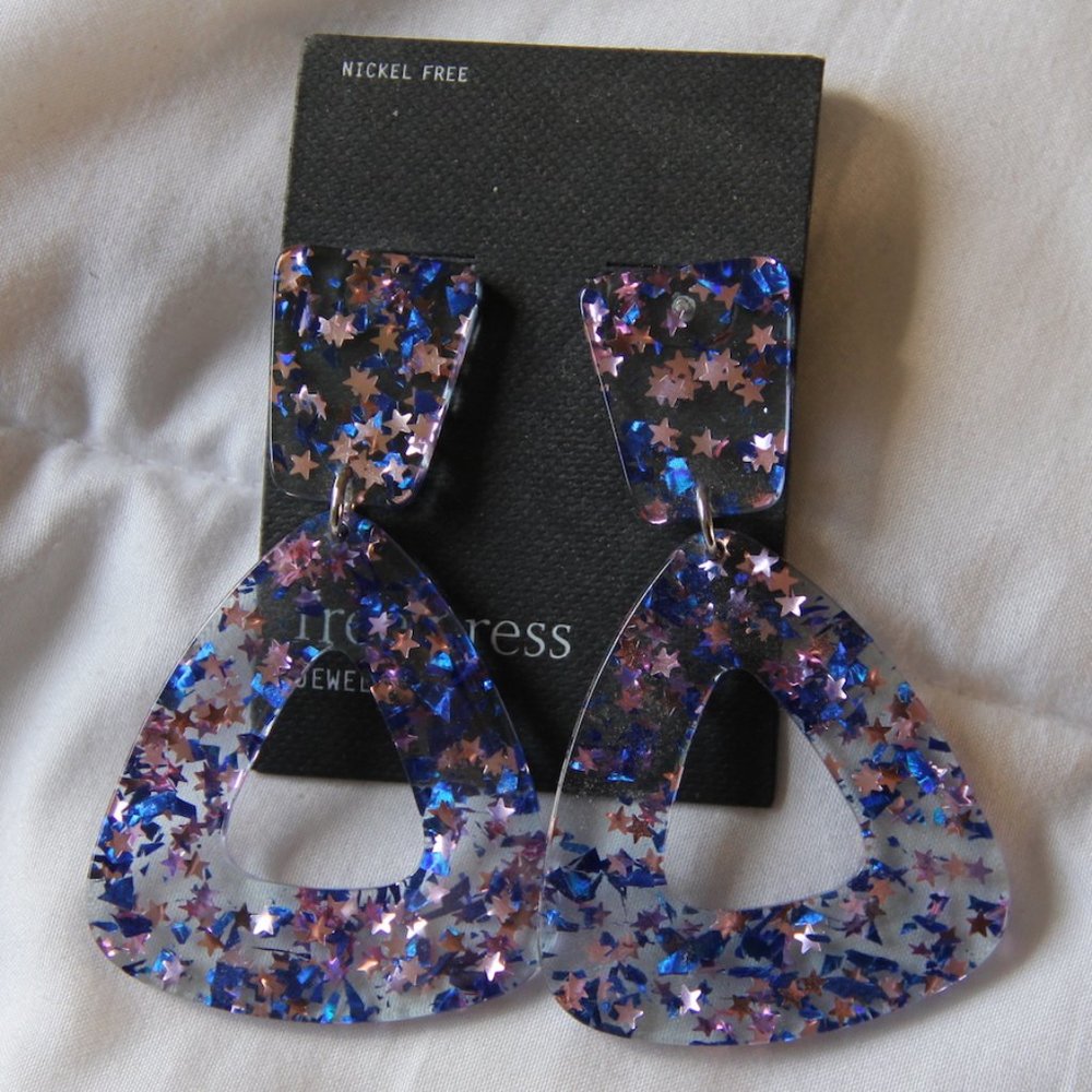 Free Press Blue and Lilac Star Acrylic Earring